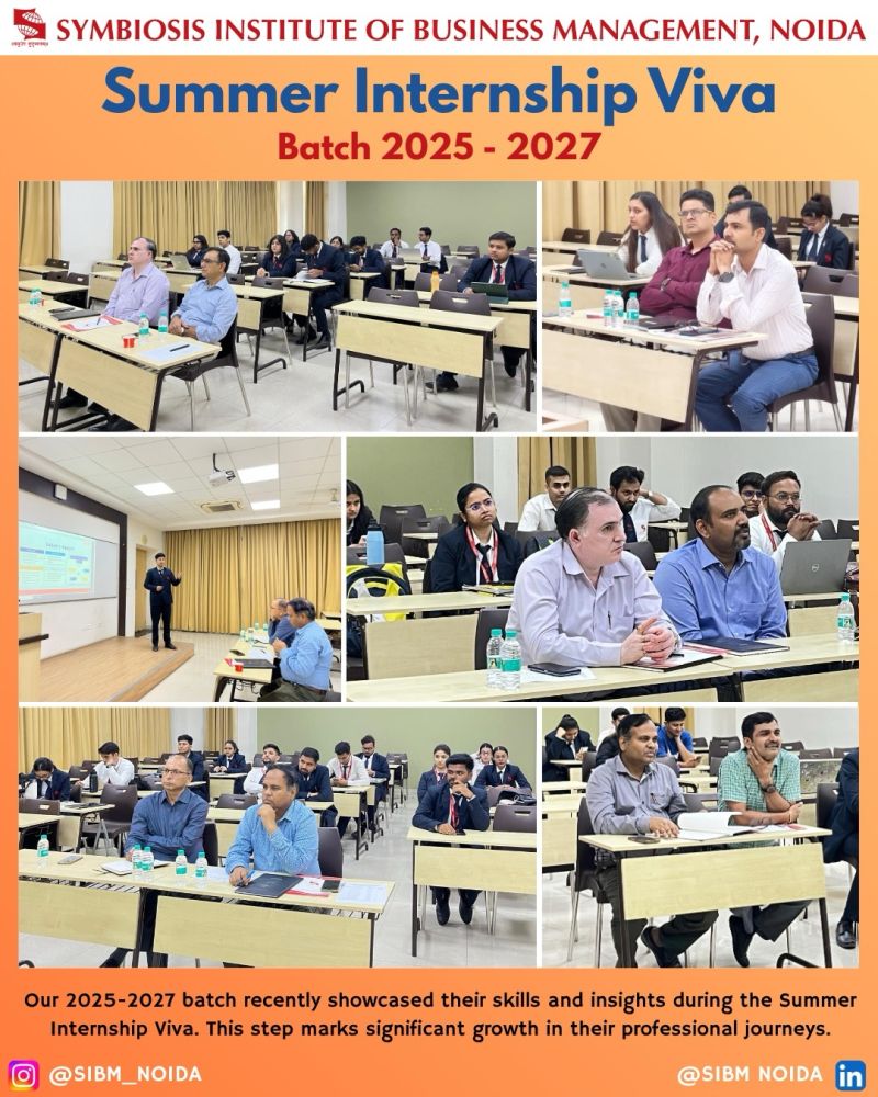 External evaluator at the Summer Internship Viva, SIBM Noida